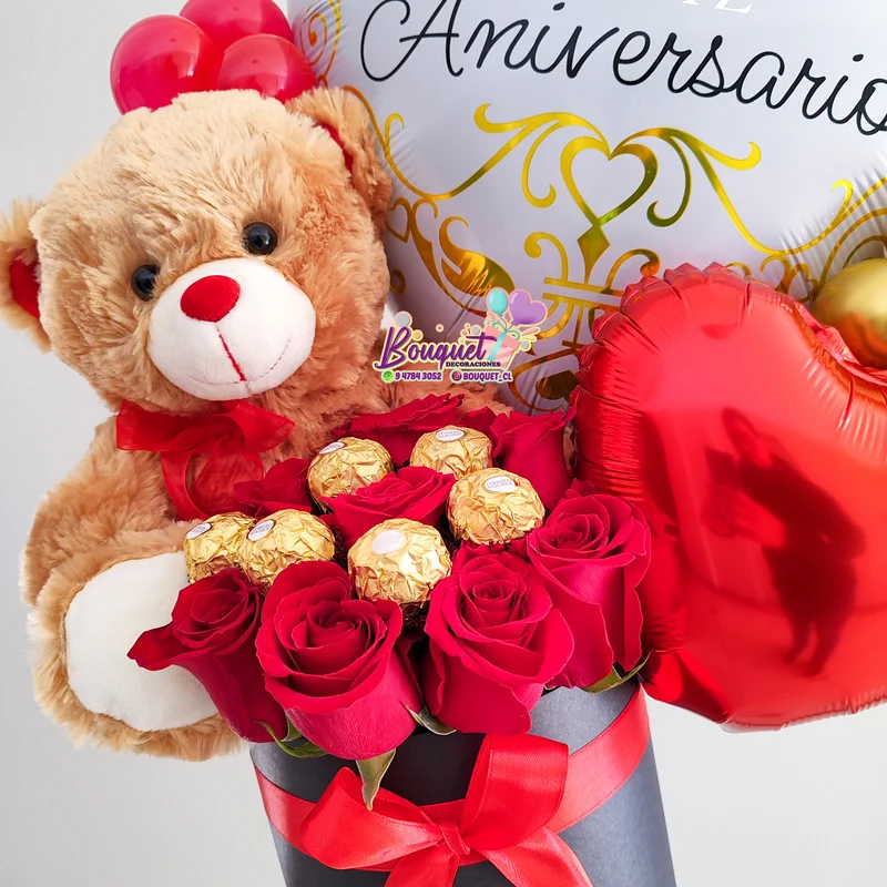Oso con Rosas - Bouquet Decoraciones Rosas con peluche para regalar