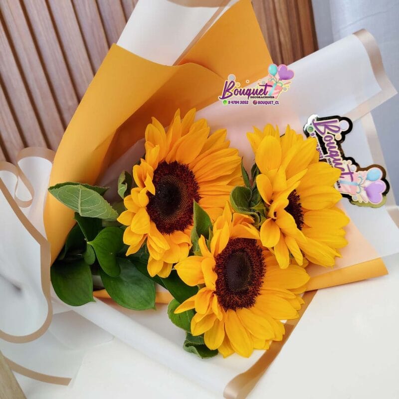 Ramo 3 girasoles + Marco con Foto - Imagen 3